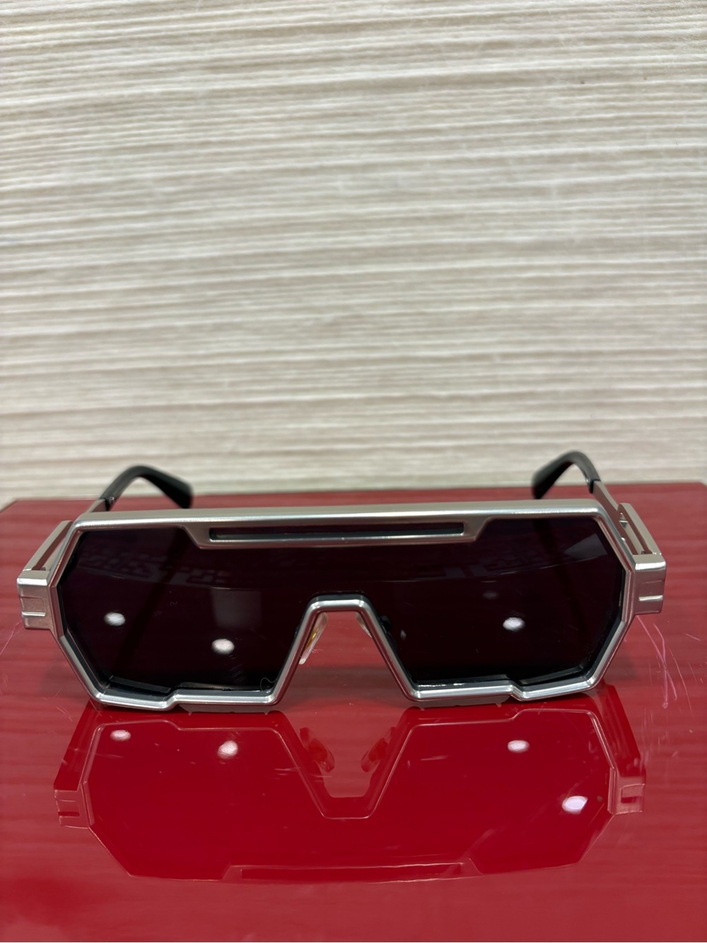 Futuristic Black Shield Sunglasses